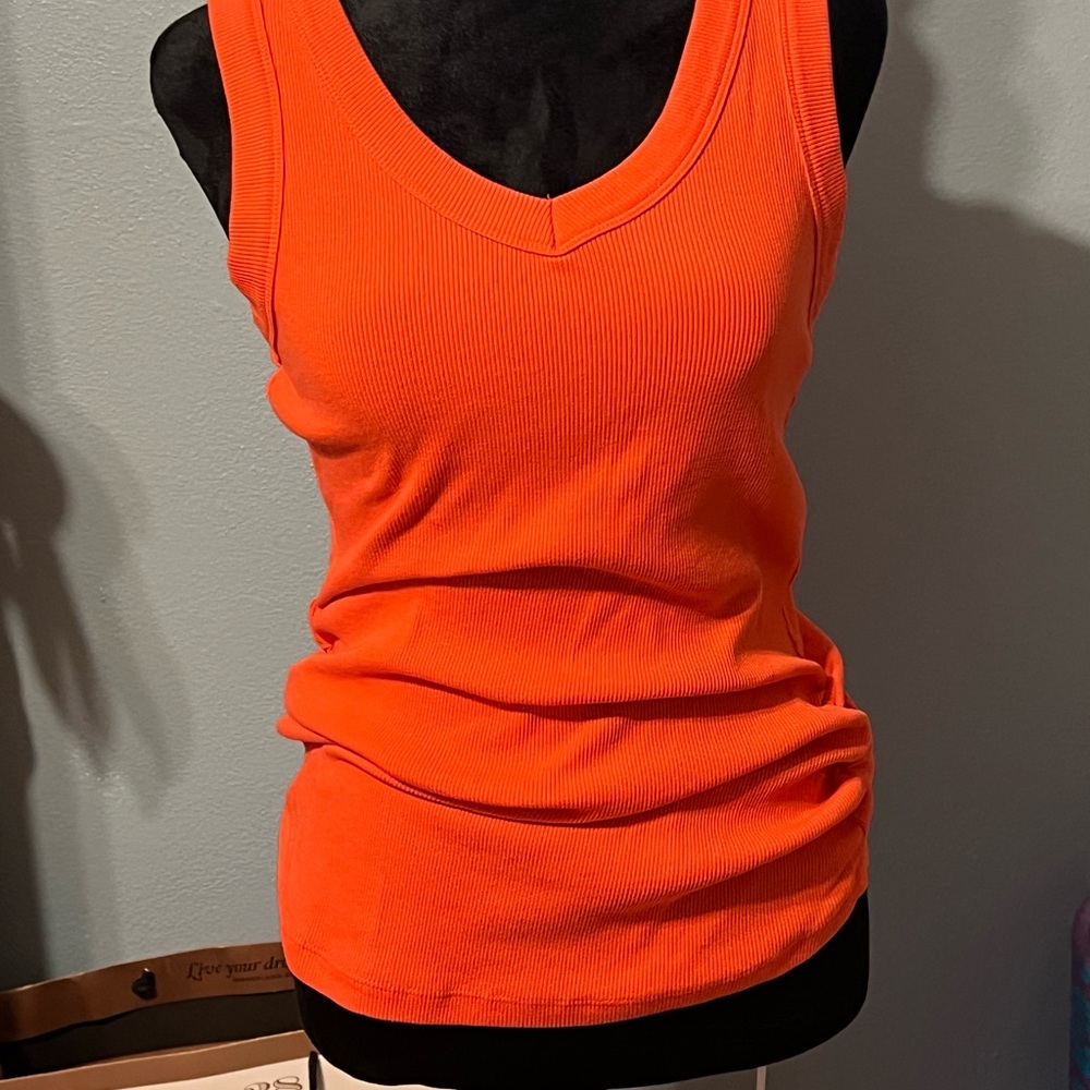 Market & Spruce Vibrant Orange Tank Top